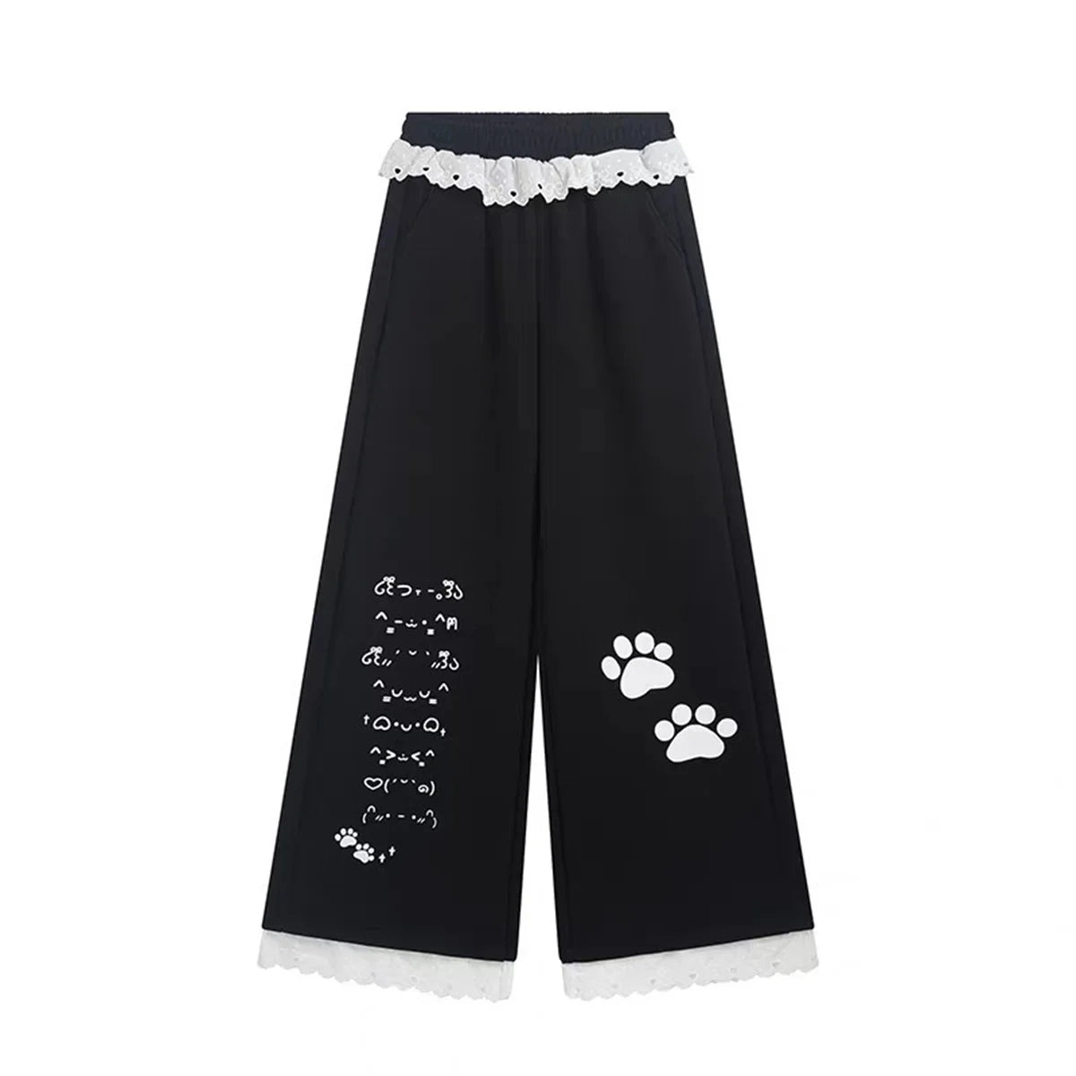 Cargo Ankle-Length Pants – Punk Gothic Lace-Up Trousers for Women