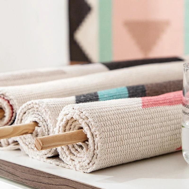Boho Tassel Wall Tapestry – Handmade Woven Cotton Home Decor