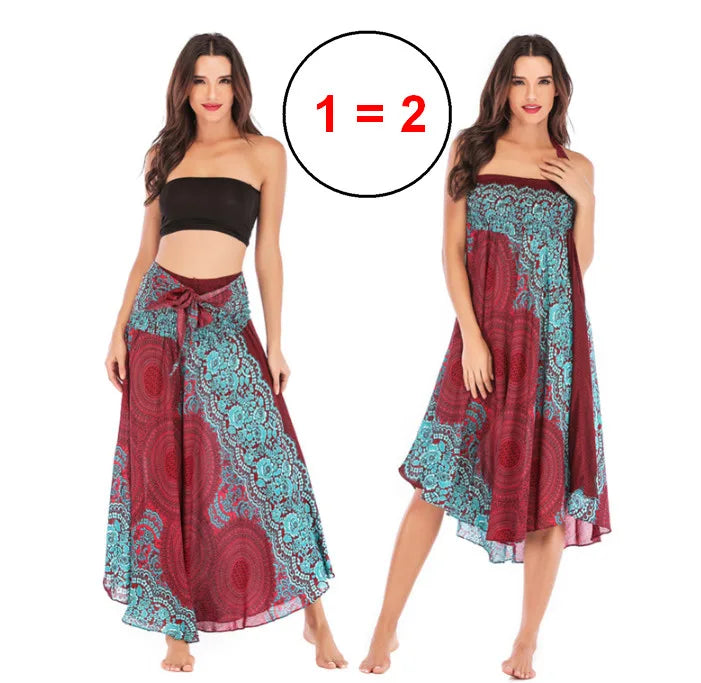 Boho Chiffon Maxi Dress | Sleeveless V-Neck Beach Dress