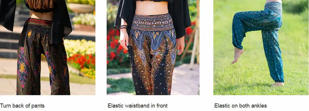 Boho Wide Leg Harem Pants – High Waist Smocked Waist Yoga Bottoms