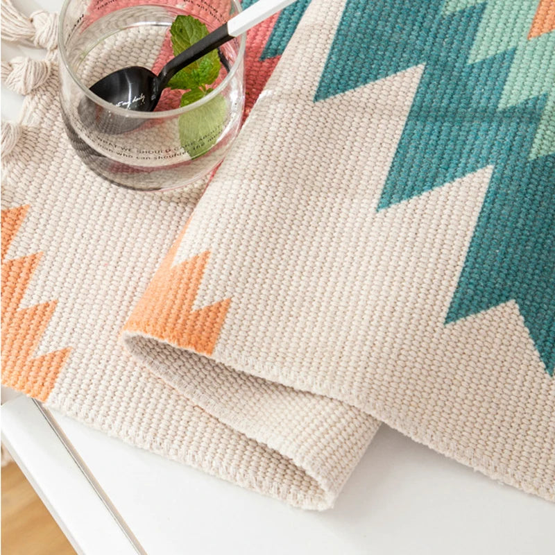 Boho Tassel Wall Tapestry – Handmade Woven Cotton Home Decor