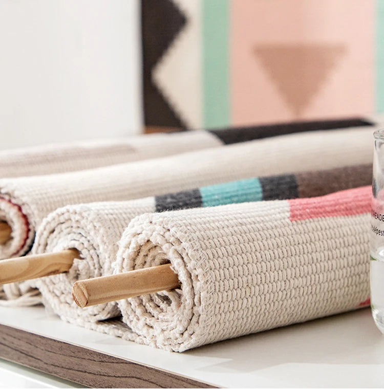 Boho Tassel Wall Tapestry – Handmade Woven Cotton Home Decor
