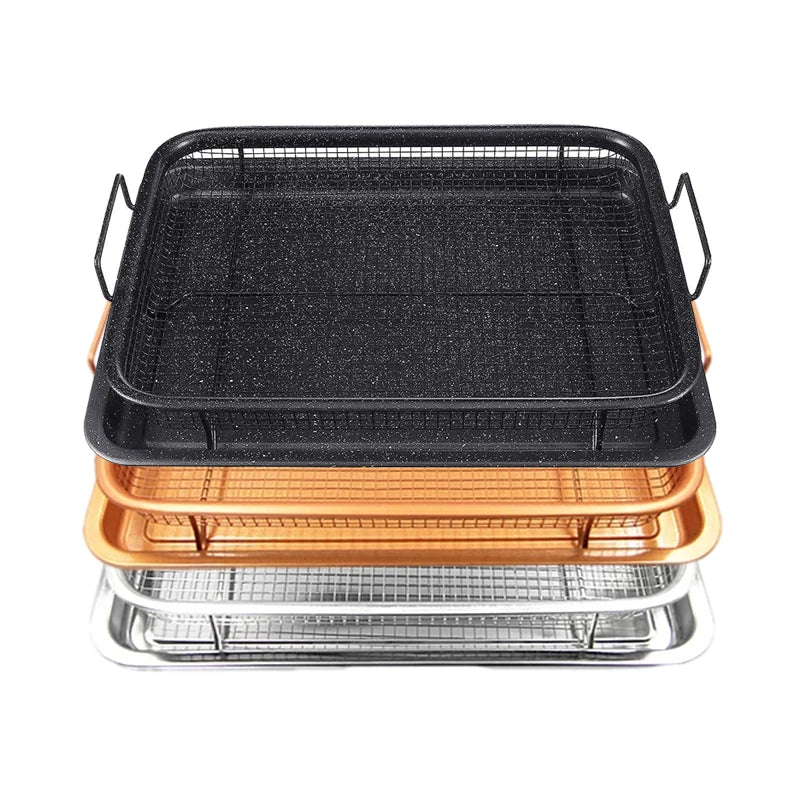 Copper Baking Tray Oil Frying Baking Pan Non-stick Chips Basket Baking Dish Grill Mesh Barbecue Tools Cookware For Kitchen