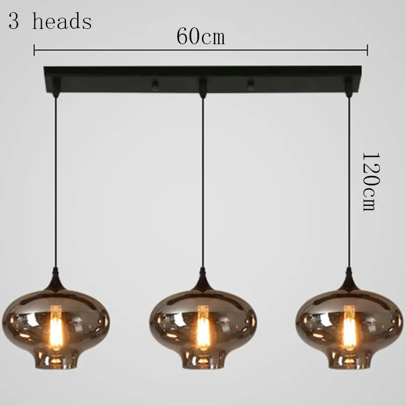 Modern LED Glass Ball Pendant Lamp for Living Room Bedroom Dining Kitchen - Indoor Hanging Chandelier Home Decor Light