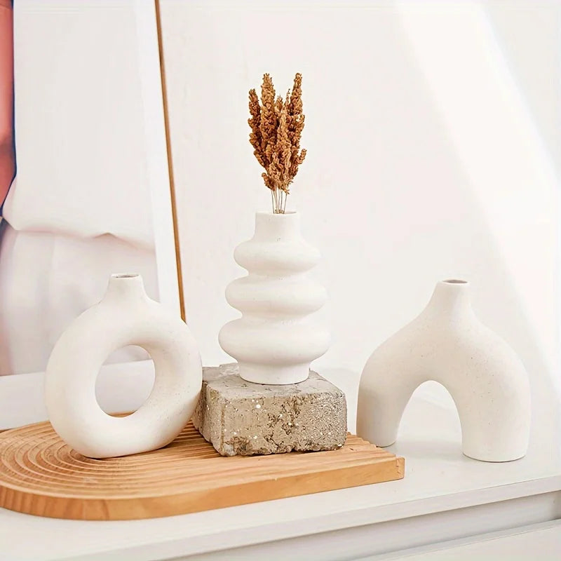 Bohemian Ceramic Vase Set | Decorative Home & Wedding Decor