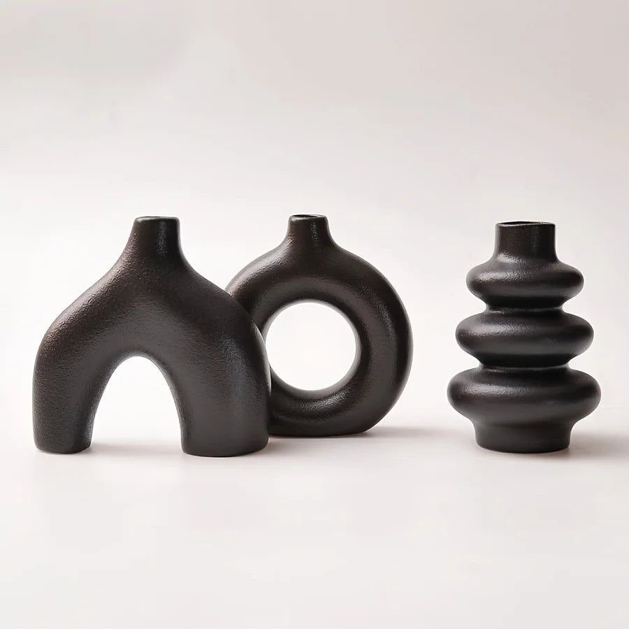 Bohemian Ceramic Vase Set | Decorative Home & Wedding Decor