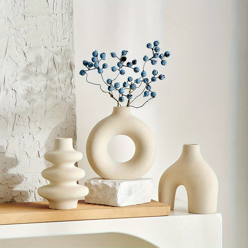 Bohemian Ceramic Vase Set | Decorative Home & Wedding Decor