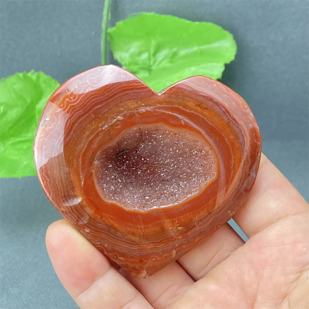 Natural Red Agate Geode Heart – Crystal Home Decor & Feng Shui Gift