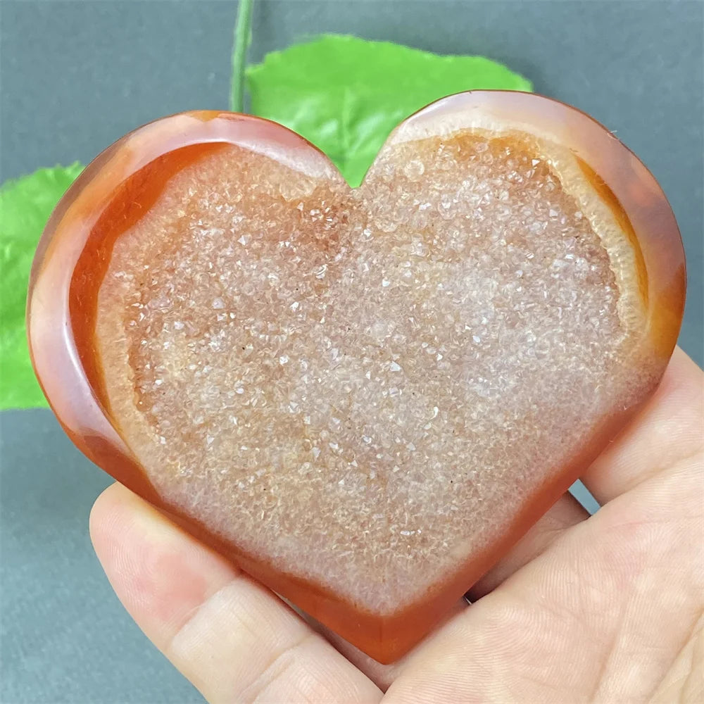 Natural Red Agate Geode Heart – Crystal Home Decor & Feng Shui Gift