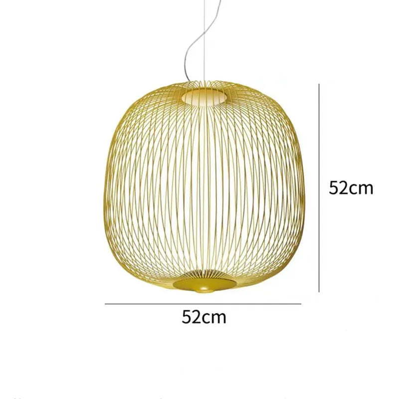 Modern Creative Iron Spokes Pendant Lights Minimalist Birdcage Chandelier for Living RoomDining Room Home Decor Hanging Lamp