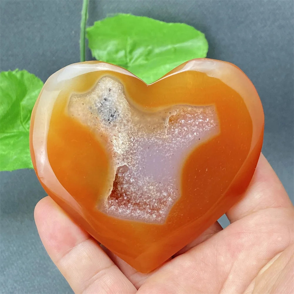 Natural Red Agate Geode Heart – Crystal Home Decor & Feng Shui Gift