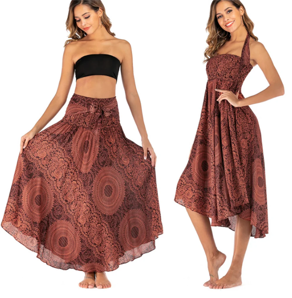 Boho Chiffon Maxi Dress | Sleeveless V-Neck Beach Dress