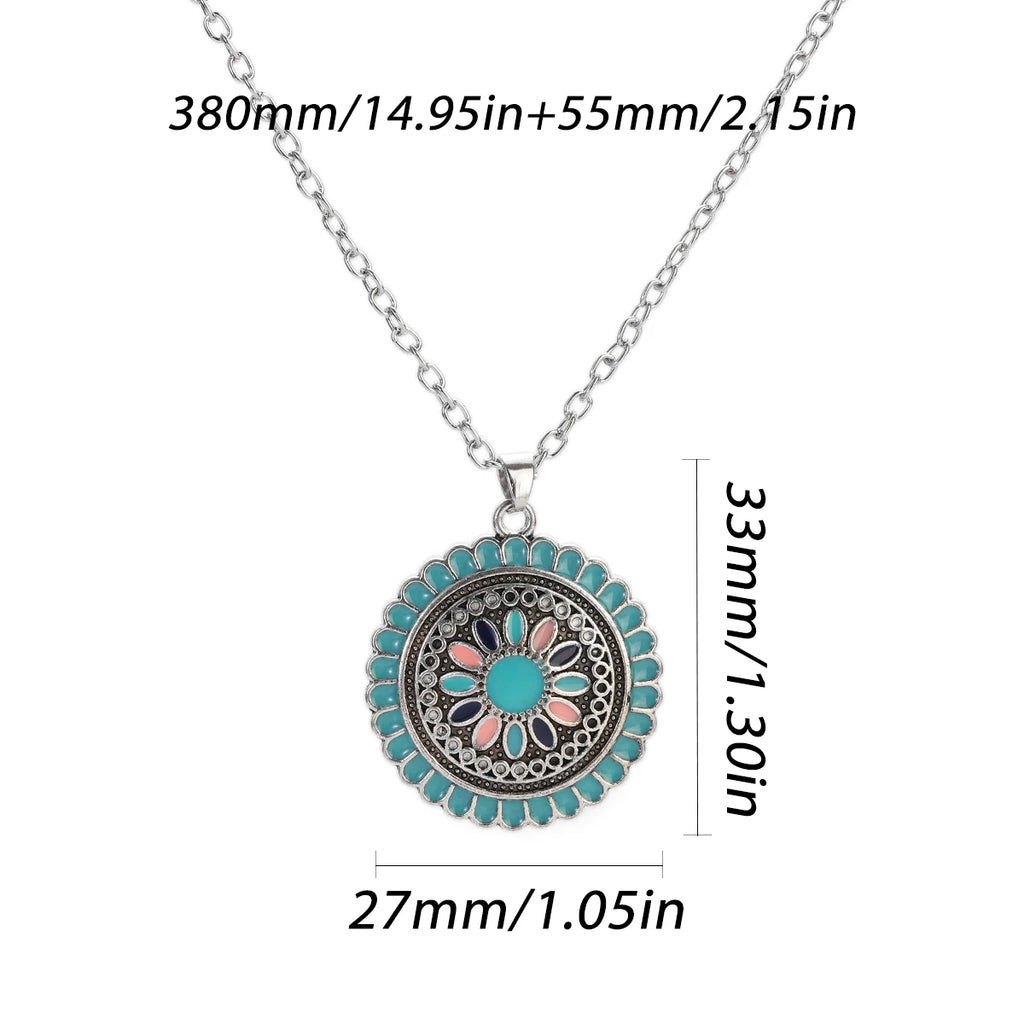 Boho Flower Earring & Necklace Set – Indian-Inspired Bohemian Jewelry in 4 Colors
