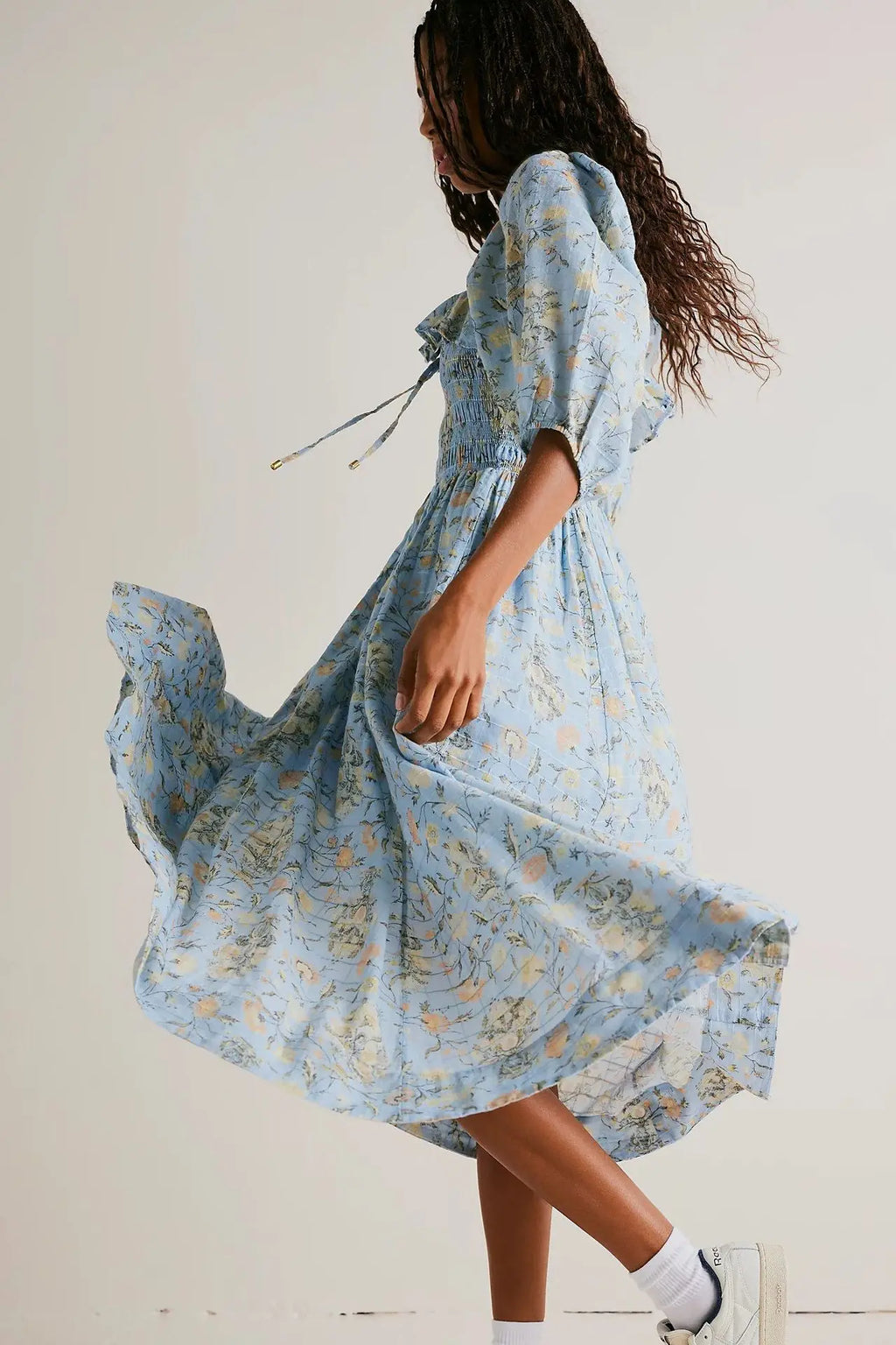 Backless Boho Maxi Dress | Puff Sleeve Empire Waist A-Line