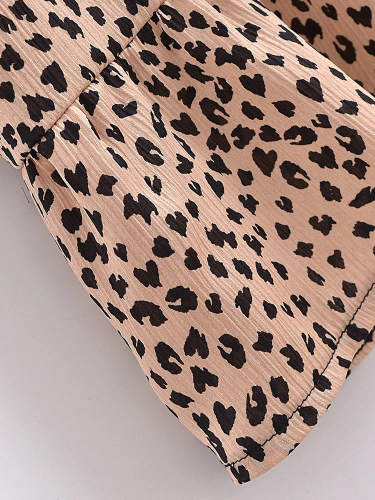 Leopard Print Boho Maxi Dress | Backless Spaghetti Strap
