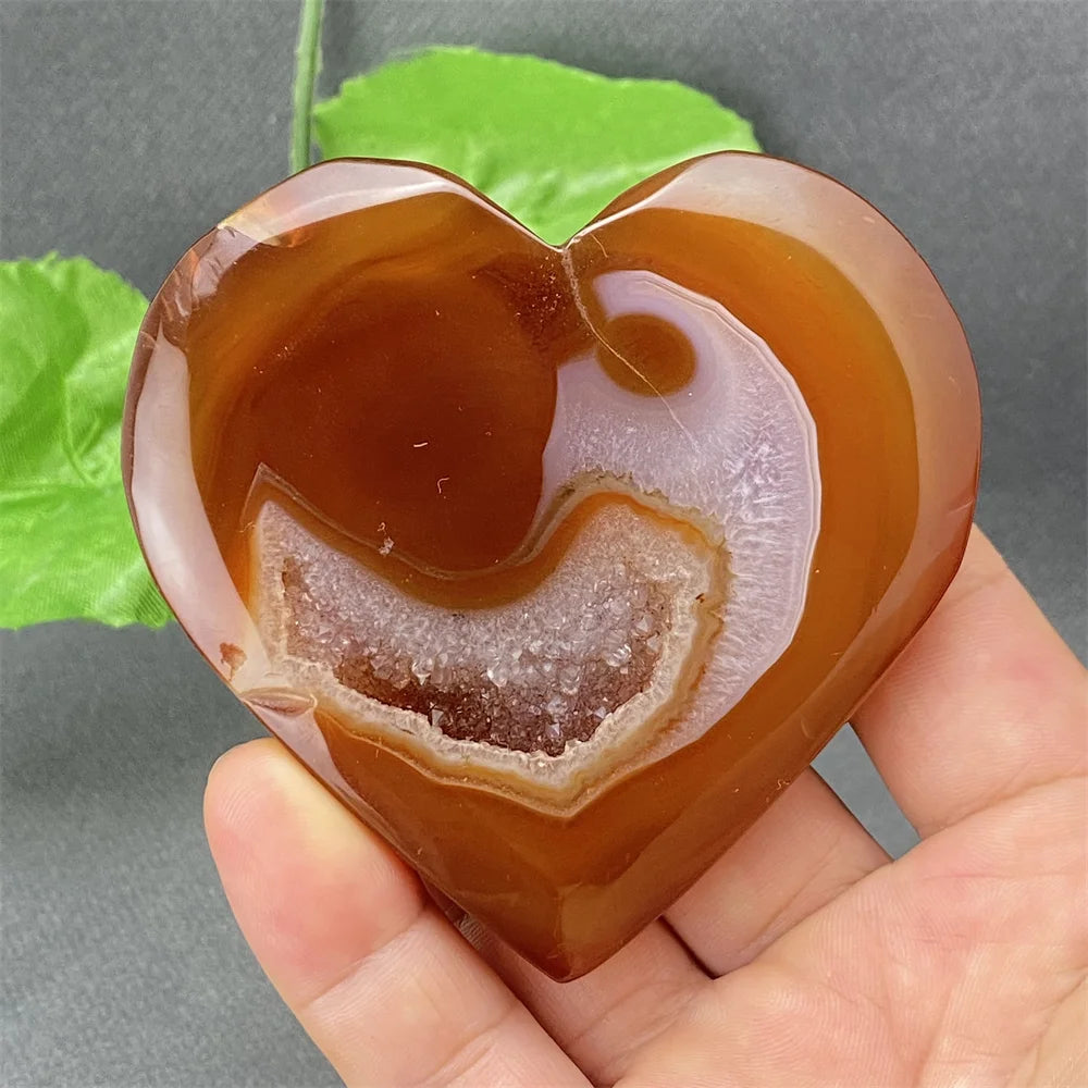 Natural Red Agate Geode Heart – Crystal Home Decor & Feng Shui Gift