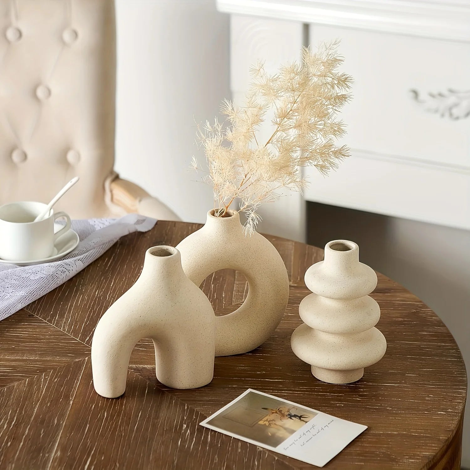 Bohemian Ceramic Vase Set | Decorative Home & Wedding Decor