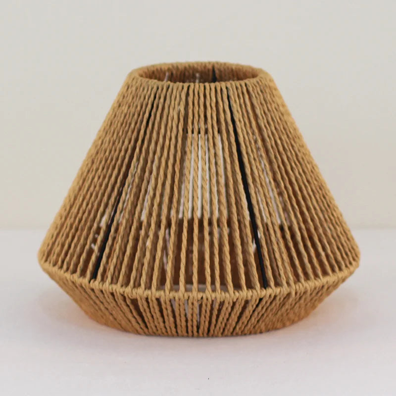 Decoration  Hand-woven Retro Paper-rope Lampshade Chandelier Rattan Light Cover For Cofe , Home, Hotel