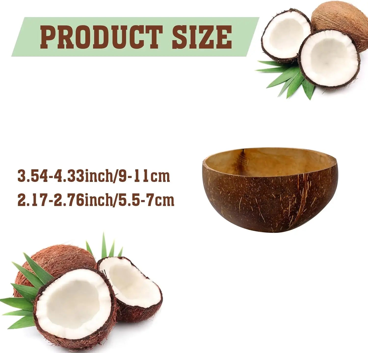 Polished Coconut Bowl & Wooden Spoon Set | Natural Eco-Friendly Smoothie Bowl