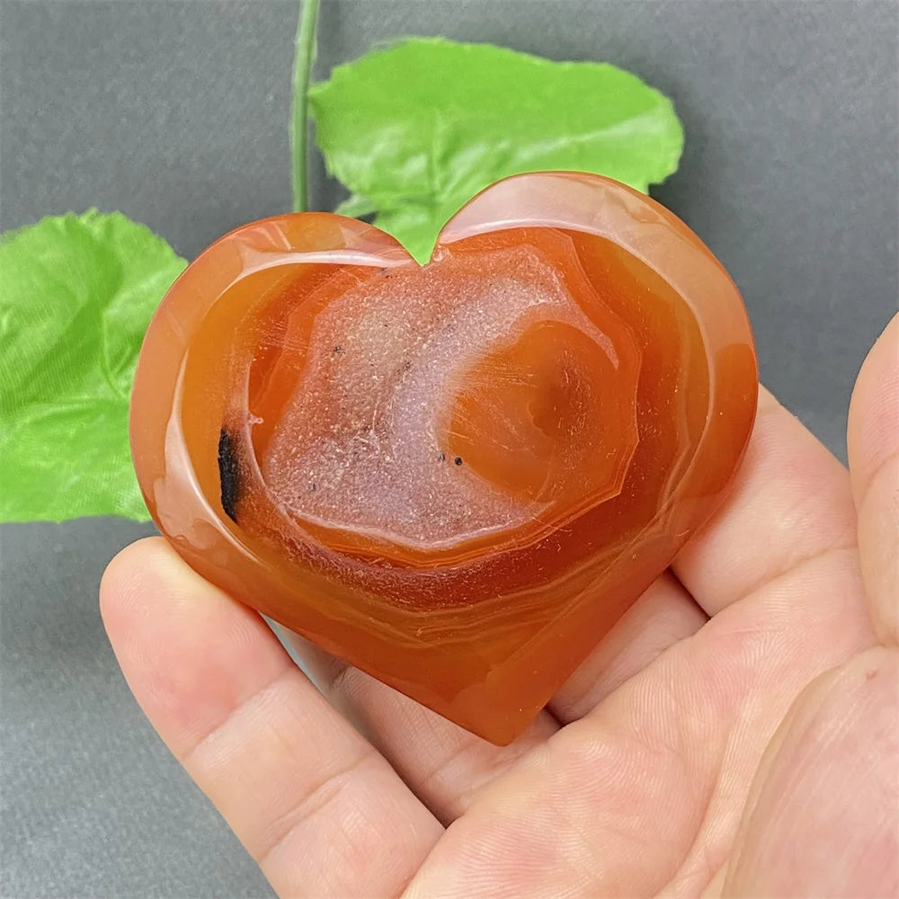 Natural Red Agate Geode Heart – Crystal Home Decor & Feng Shui Gift