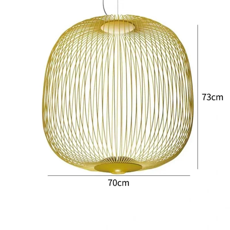 Modern Creative Iron Spokes Pendant Lights Minimalist Birdcage Chandelier for Living RoomDining Room Home Decor Hanging Lamp