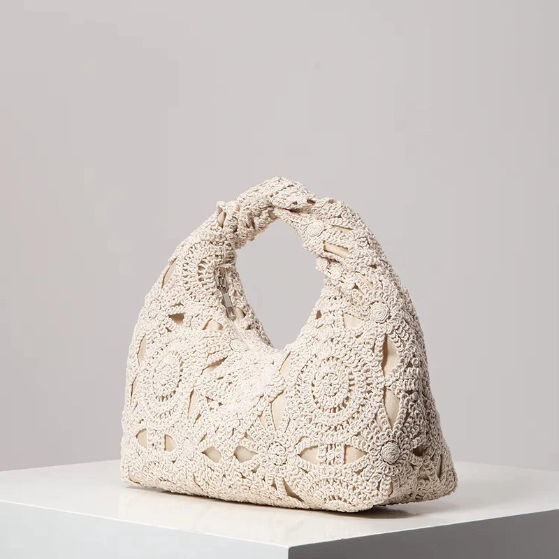 Boho Woven Beach Tote Bag | Handmade-Style Wicker Handbag for Women