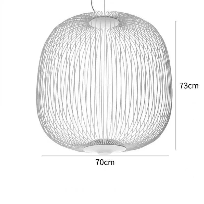 Modern Creative Iron Spokes Pendant Lights Minimalist Birdcage Chandelier for Living RoomDining Room Home Decor Hanging Lamp