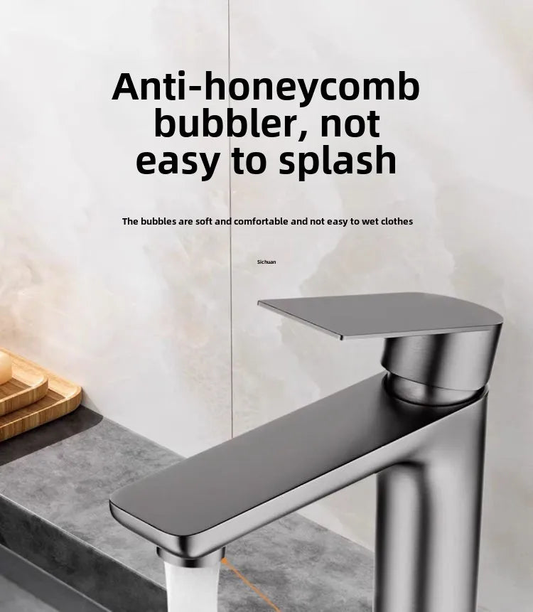 Copper Bathroom Basin Faucet | Single Handle Hot & Cold Countertop Tap