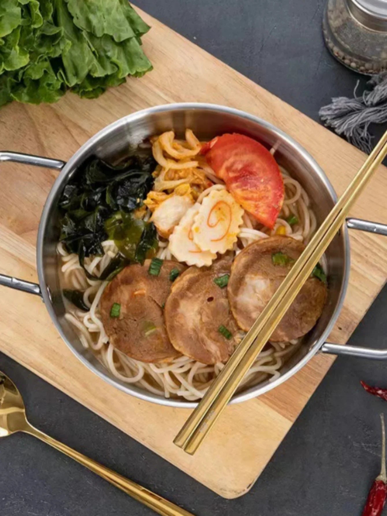 Stainless Steel Cookware Set - Multi-Purpose Saucepan, Paella & Skillet for Home Cooking, Picnic & Seafood