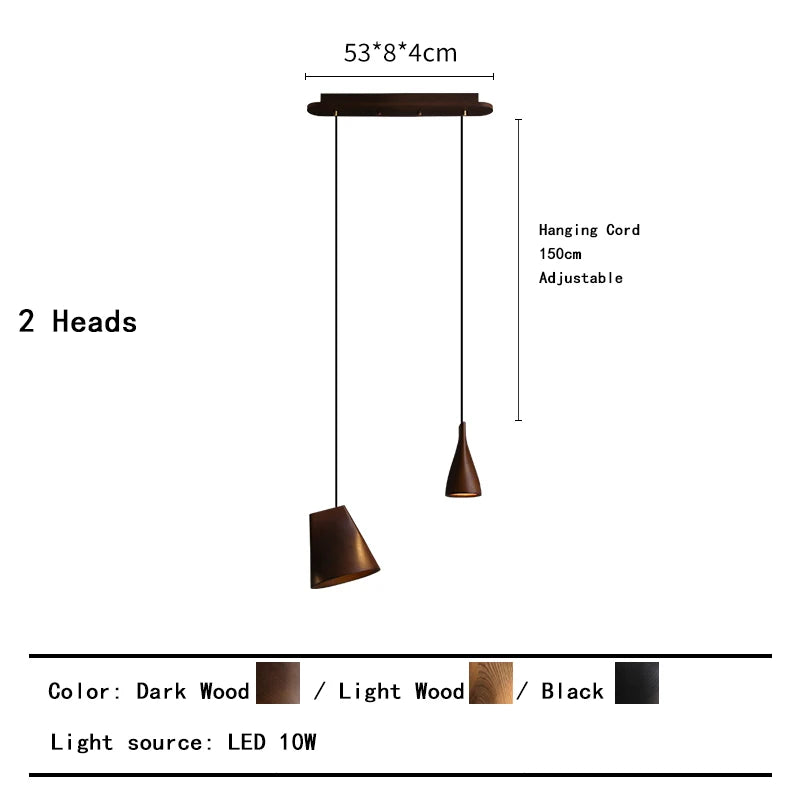 Modern Wooden Lamp for Dining Table Pendant Light Fixture Bedside Art Design Restaurant Solid Wood Lustres Home Decor