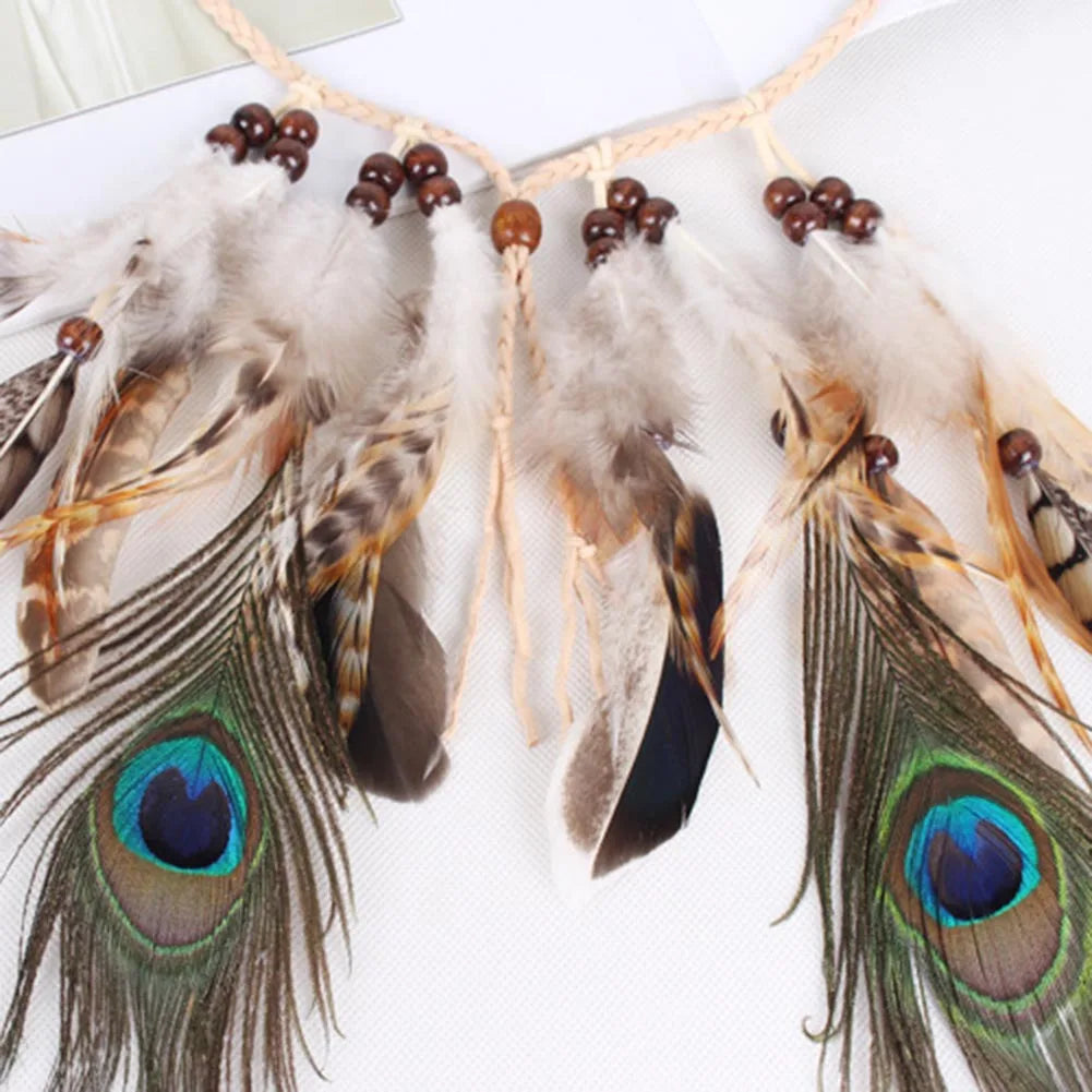 Boho Feather Headband – Adjustable Festival Hair Accessory