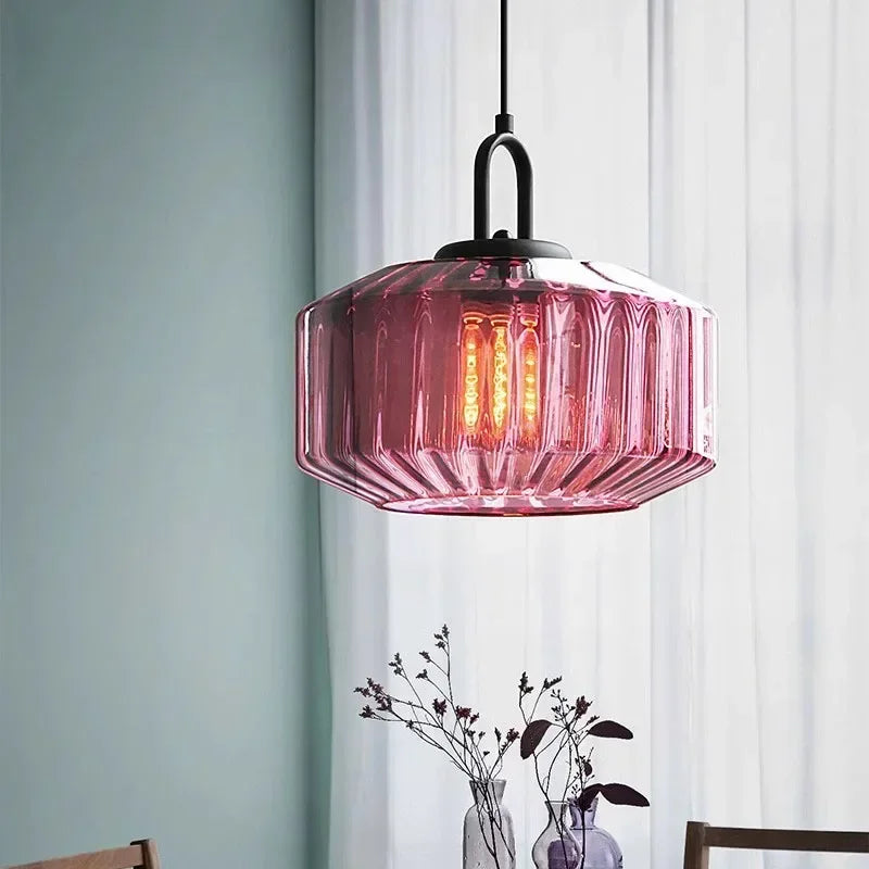 Modern Minimalist Designer Pendant Lamp Restaurant Bedroom Bar Living Room Colored Glass LED Art Chandelier Home Decor Lighting