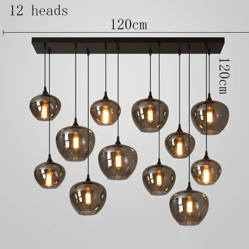 Modern LED Glass Ball Pendant Lamp for Living Room Bedroom Dining Kitchen - Indoor Hanging Chandelier Home Decor Light