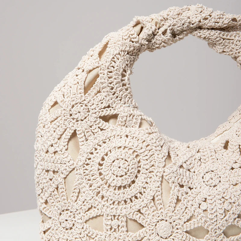 Boho Woven Beach Tote Bag | Handmade-Style Wicker Handbag for Women
