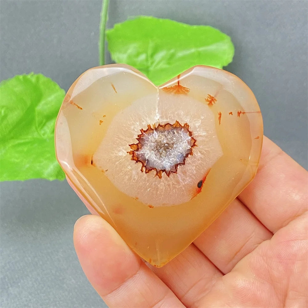Natural Red Agate Geode Heart – Crystal Home Decor & Feng Shui Gift
