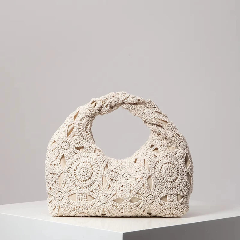 Boho Woven Beach Tote Bag | Handmade-Style Wicker Handbag for Women