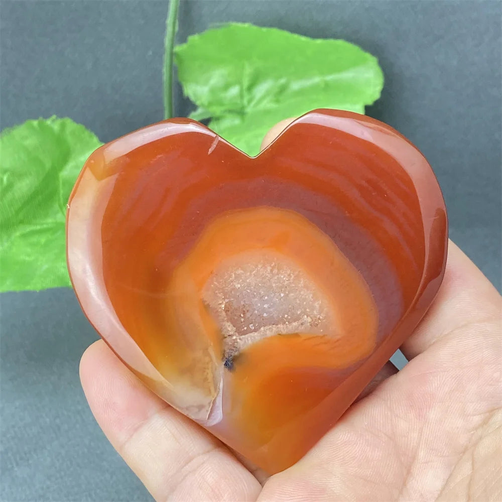 Natural Red Agate Geode Heart – Crystal Home Decor & Feng Shui Gift