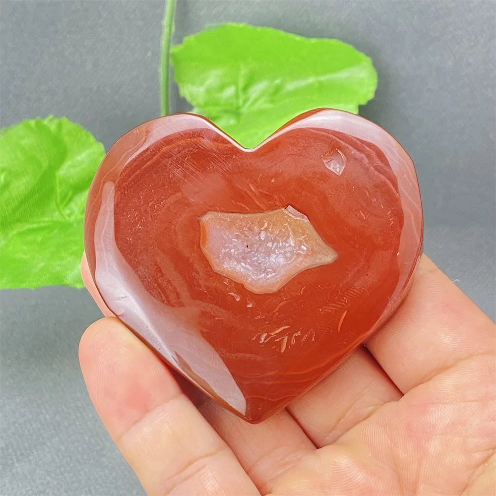 Natural Red Agate Geode Heart – Crystal Home Decor & Feng Shui Gift