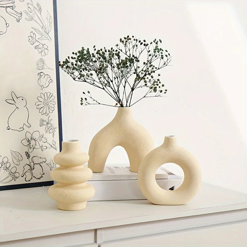 Bohemian Ceramic Vase Set | Decorative Home & Wedding Decor