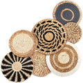 7-Piece Boho Seagrass Wall Basket Set | Hand-Woven Round Hanging Wall Decor