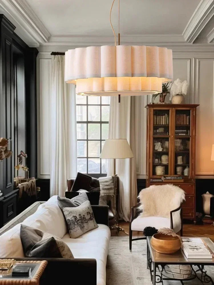 Fabric Pendant Chandelier Light – Modern Hanging Ceiling Lamp for Living Room, Dining Room & Bedroom