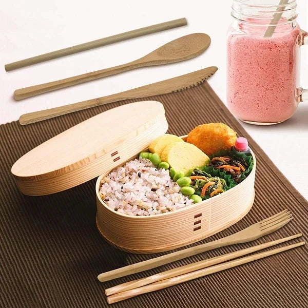 Bamboo Travel Cutlery Set | 6-Piece Reusable Eco Utensils with Carrying Pouch
