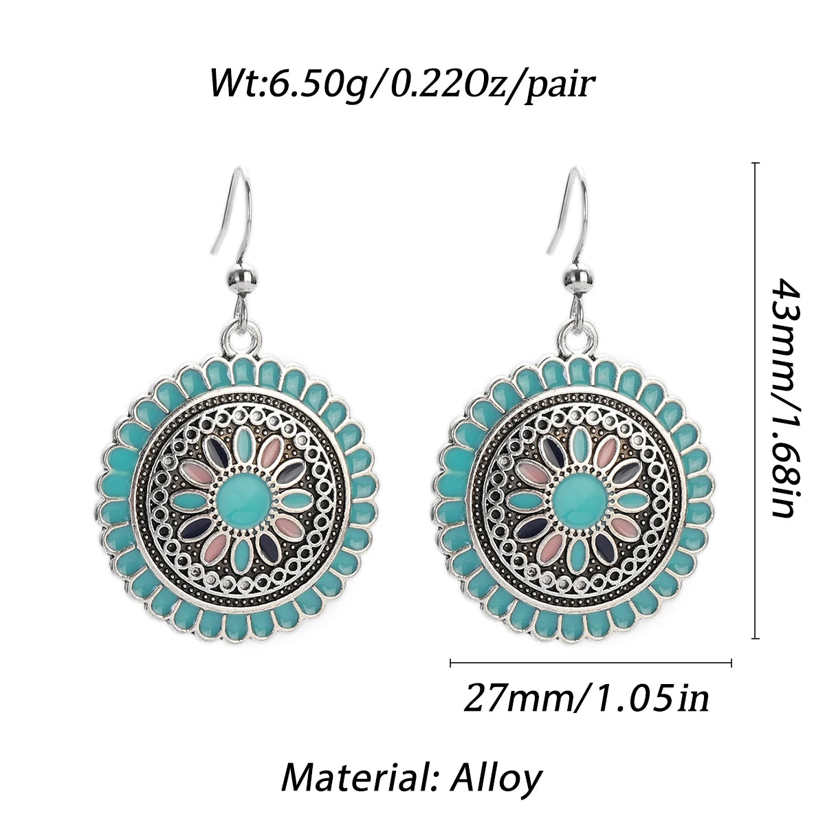 Boho Flower Earring & Necklace Set – Indian-Inspired Bohemian Jewelry in 4 Colors