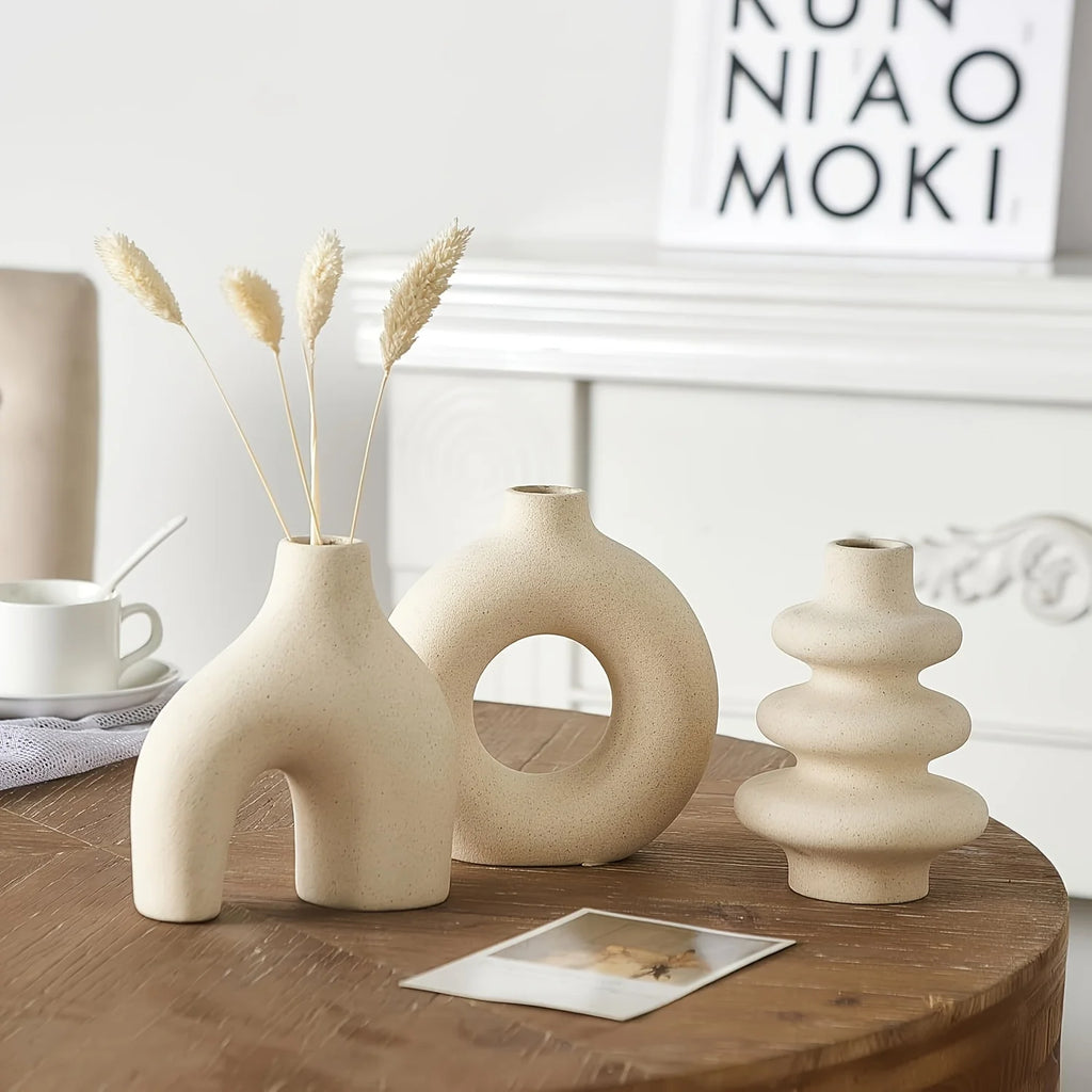 Bohemian Ceramic Vase Set | Decorative Home & Wedding Decor