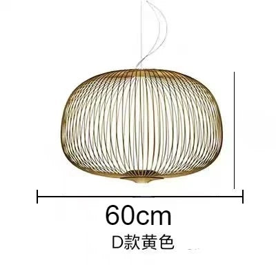 Modern Creative Iron Spokes Pendant Lights Minimalist Birdcage Chandelier for Living RoomDining Room Home Decor Hanging Lamp