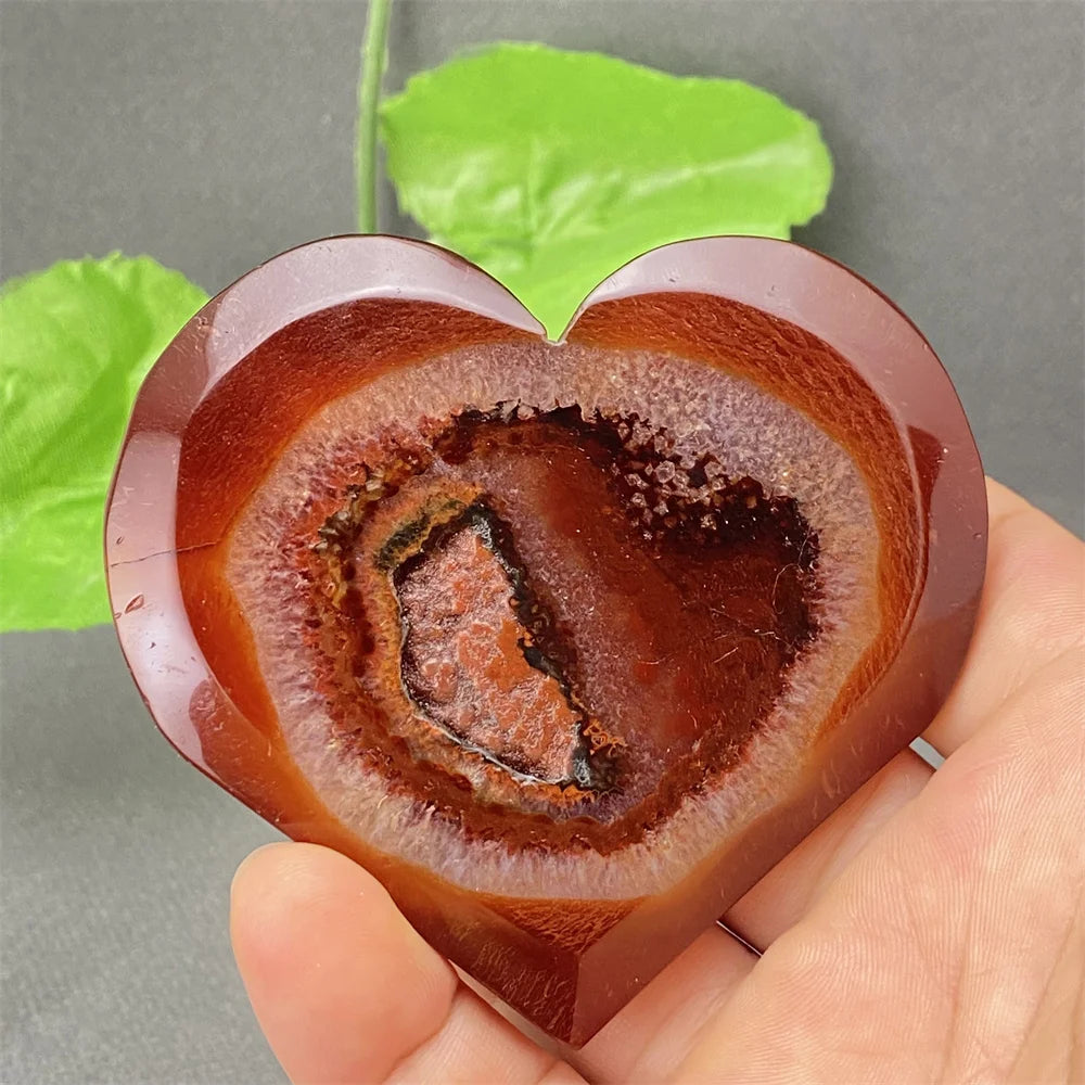 Natural Red Agate Geode Heart – Crystal Home Decor & Feng Shui Gift