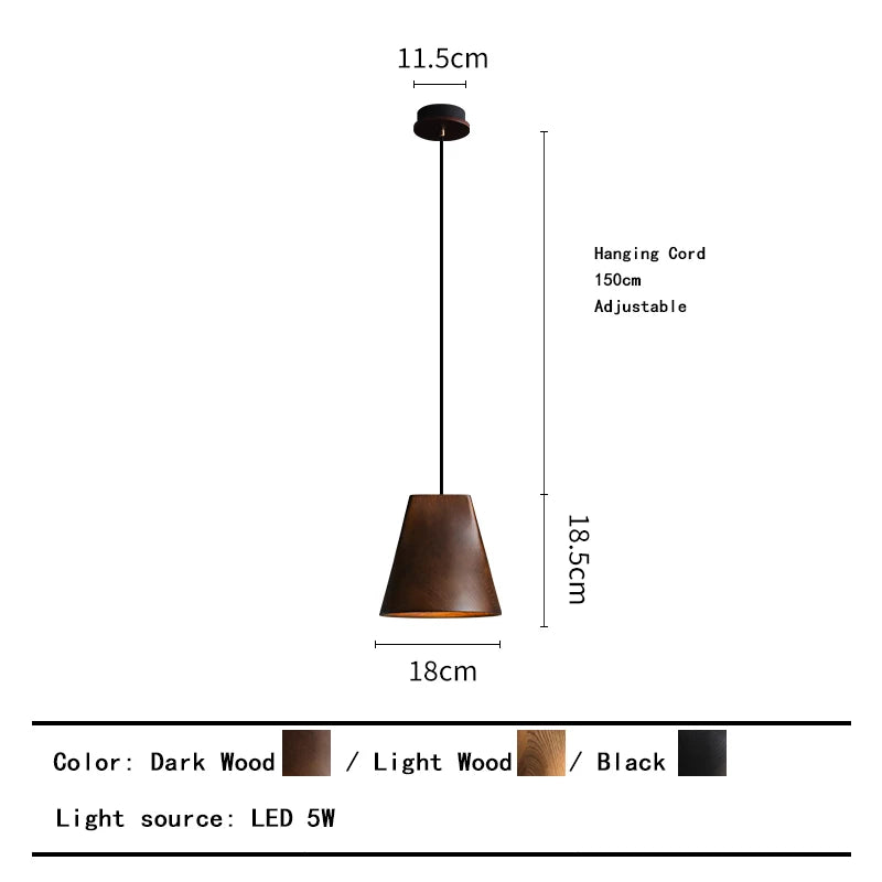 Modern Wooden Lamp for Dining Table Pendant Light Fixture Bedside Art Design Restaurant Solid Wood Lustres Home Decor