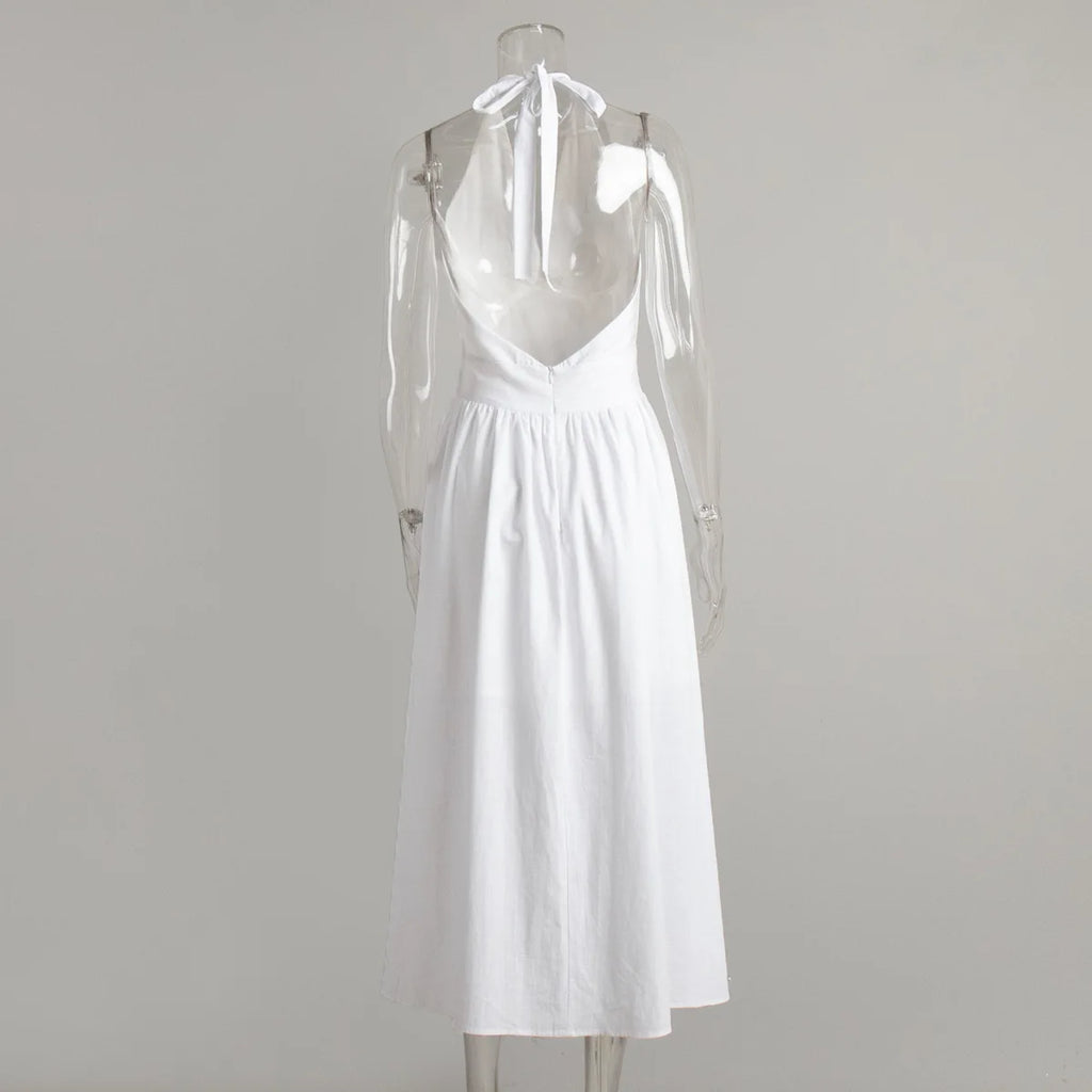 2025 New Women Summer Cotton Long Dress Sleeveless Sexy V-Neck Boho Maxi Dress Loose Style Long Dress Vestidos Clothes
