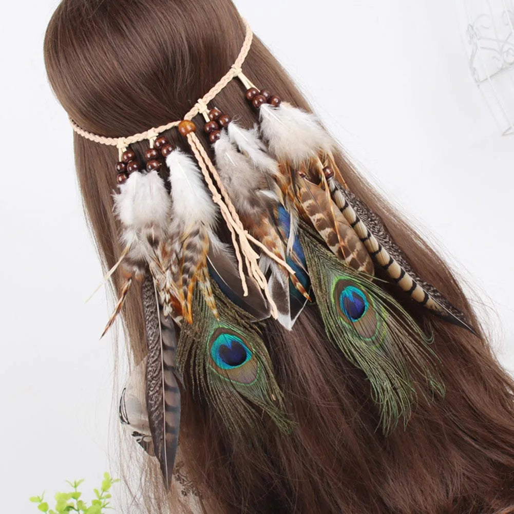 Boho Feather Headband – Adjustable Festival Hair Accessory