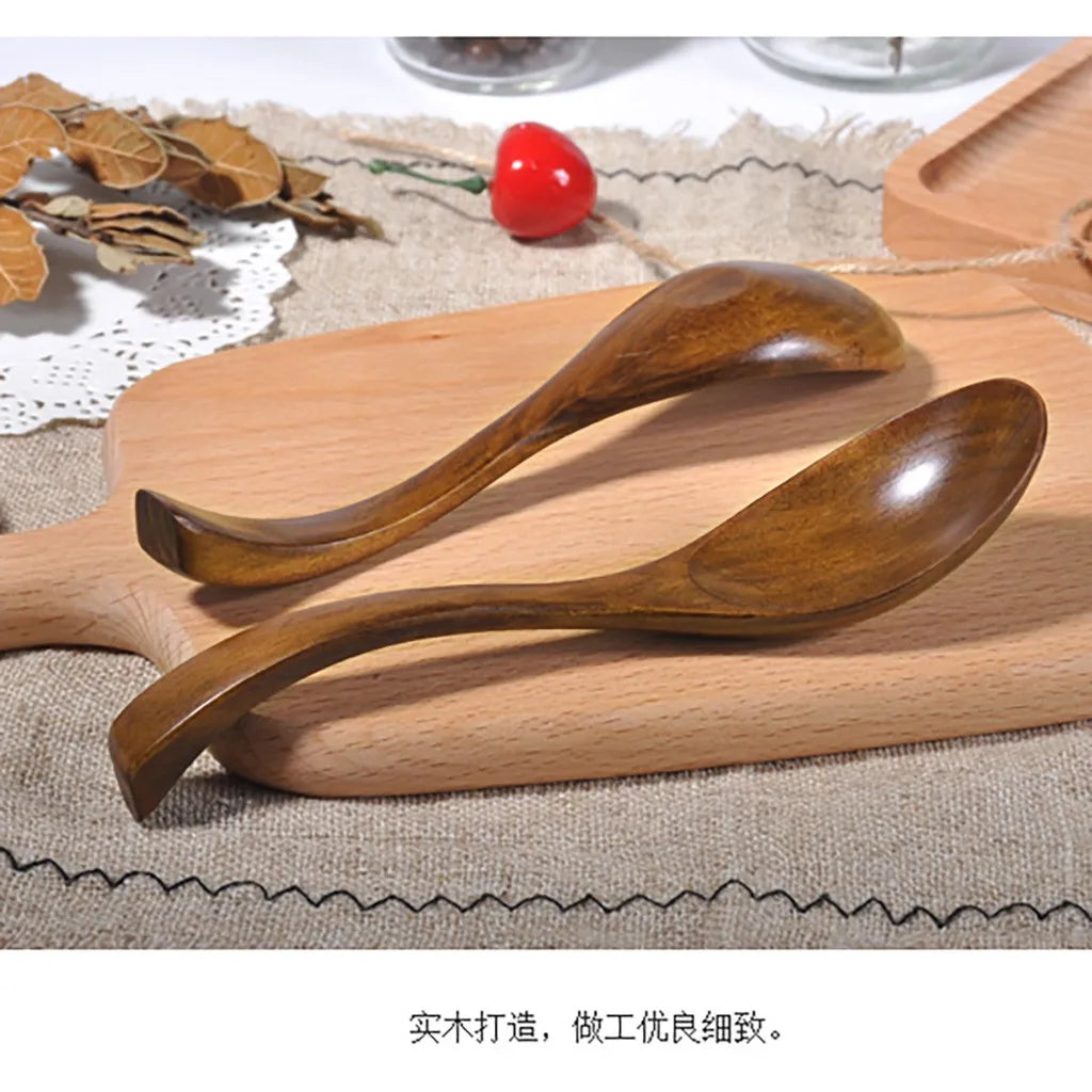 Natural Phoebe Wood Spoon | Handcrafted Wooden Dessert & Soup Spoon